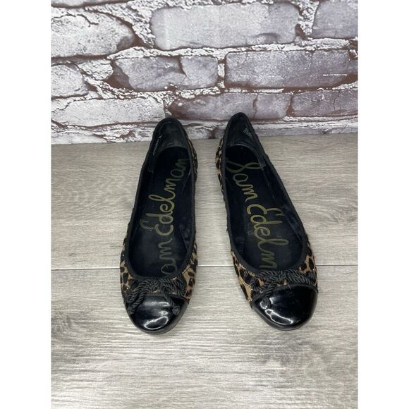 Sam Edelman Calypso Quilted Leopard Ballet Flats Shoes Women 8M US - Picture 6 of 16